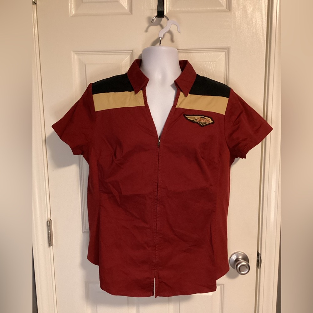 Harley-Davidson Red and Black Women's Top
